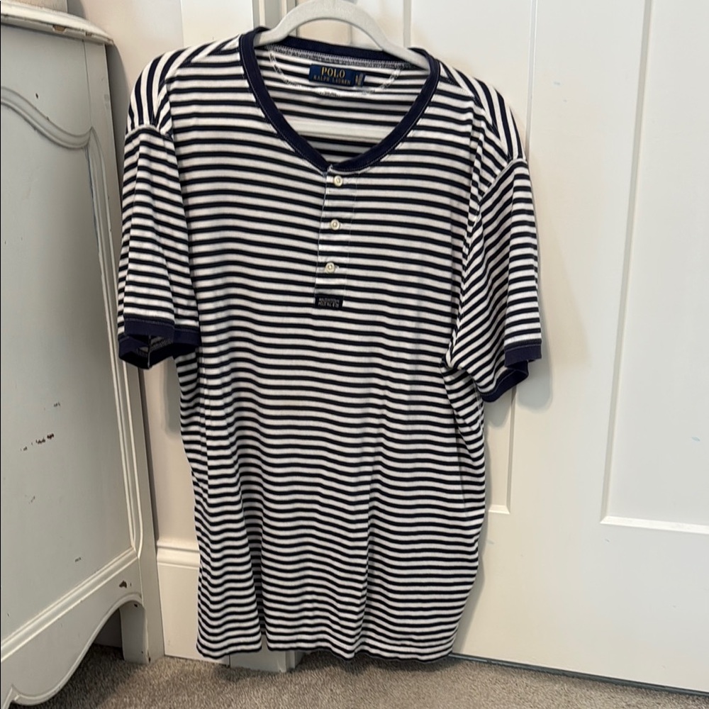 Polo by Ralph Lauren Blue and White Short Sleeve Tee